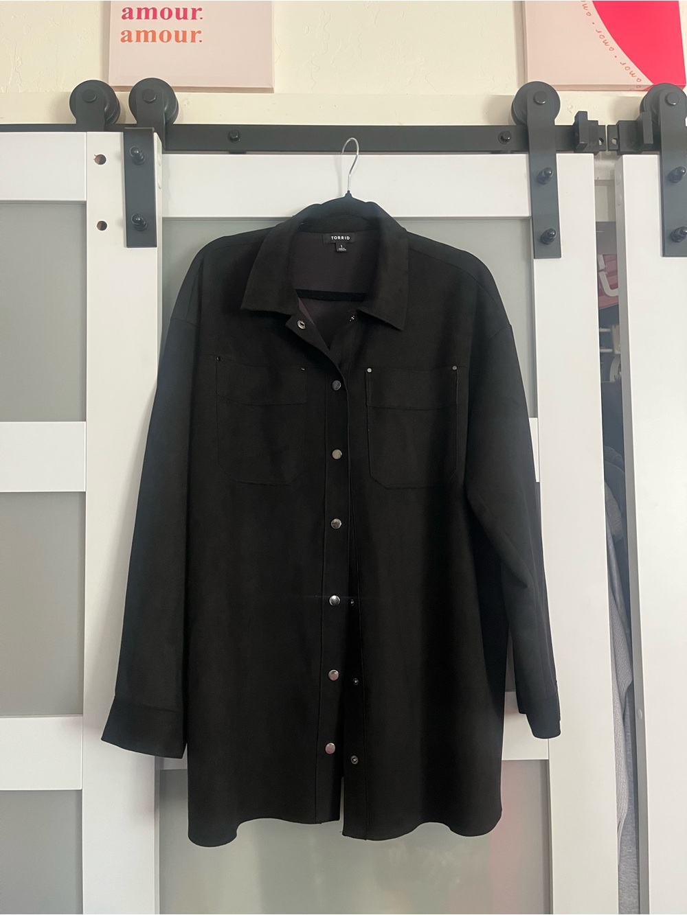 Torrid Black Snap-Front Shacket